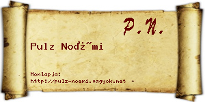 Pulz Noémi névjegykártya